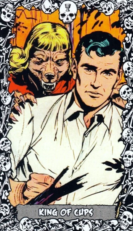 King of Cups card from the The Horror Comic Tarot deck