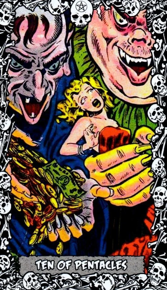 The Horror Comic Tarot Review 15 10 of Pentacles from The Horror Comic Tarot review gallery