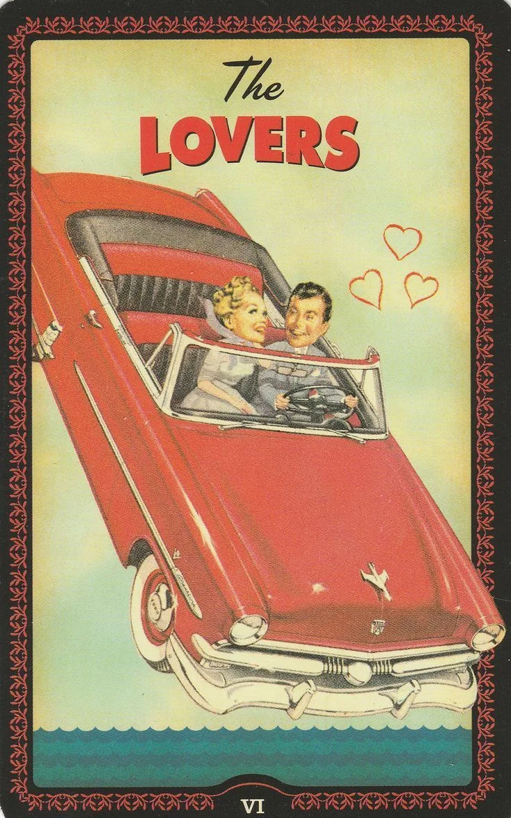 The Lovers card from the Housewives Tarot deck