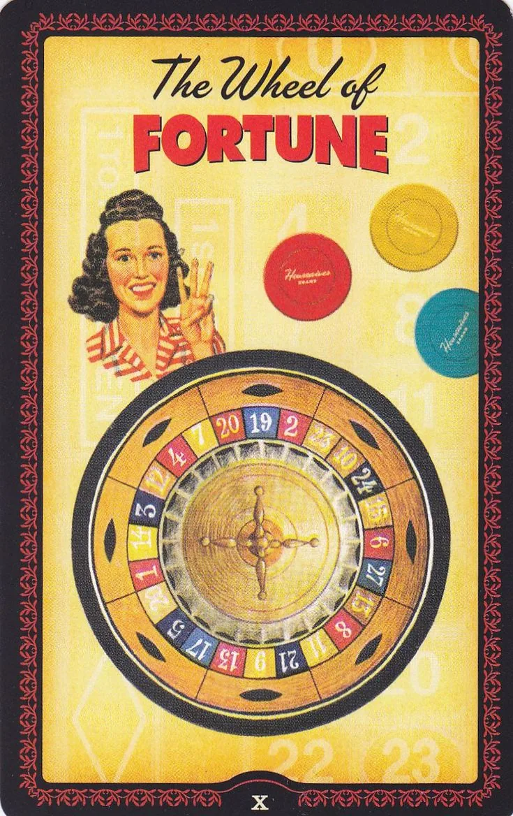 Wheel of Fortune card from the Housewives Tarot deck