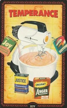 Temperance card from the Housewives Tarot deck