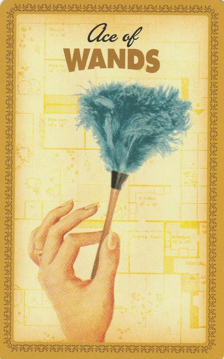 Ace of Wands card from the Housewives Tarot deck
