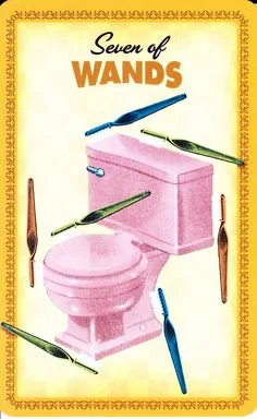 7 of Wands card from the Housewives Tarot deck