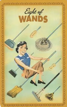 8 of Wands card from the Housewives Tarot deck