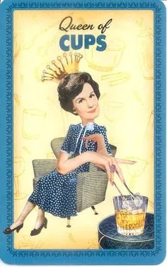 Queen of Cups card from the Housewives Tarot deck