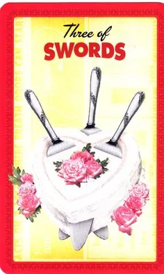 3 of Swords card from the Housewives Tarot deck