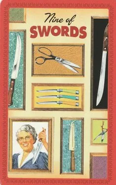 9 of Swords card from the Housewives Tarot deck
