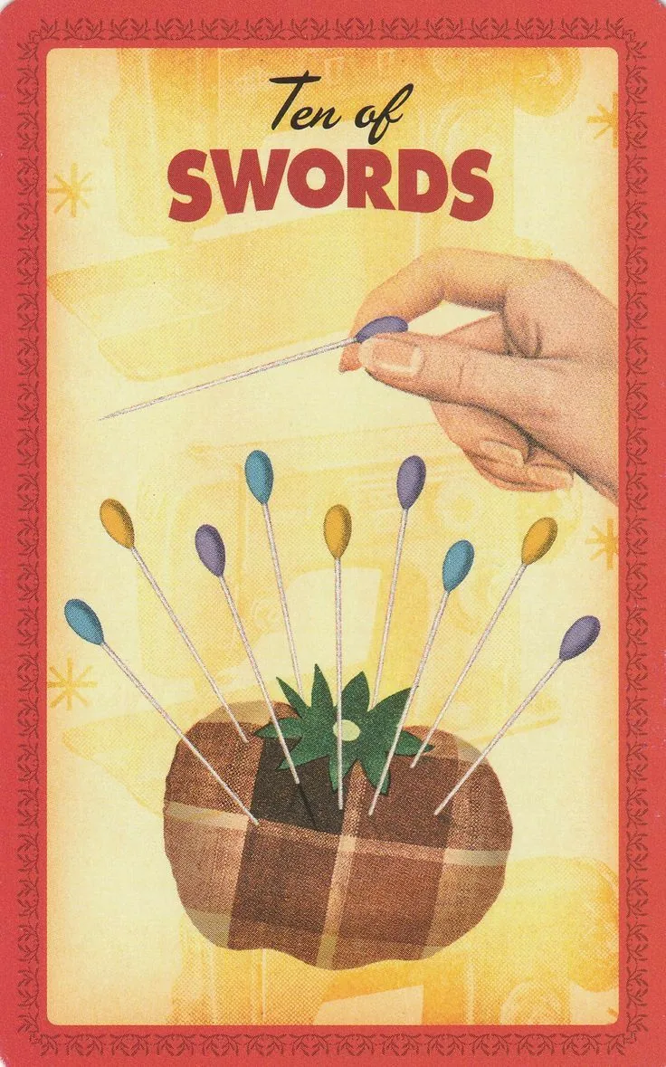 10 of Swords card from the Housewives Tarot deck