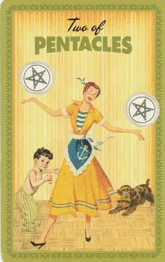 2 of Pentacles card from the Housewives Tarot deck