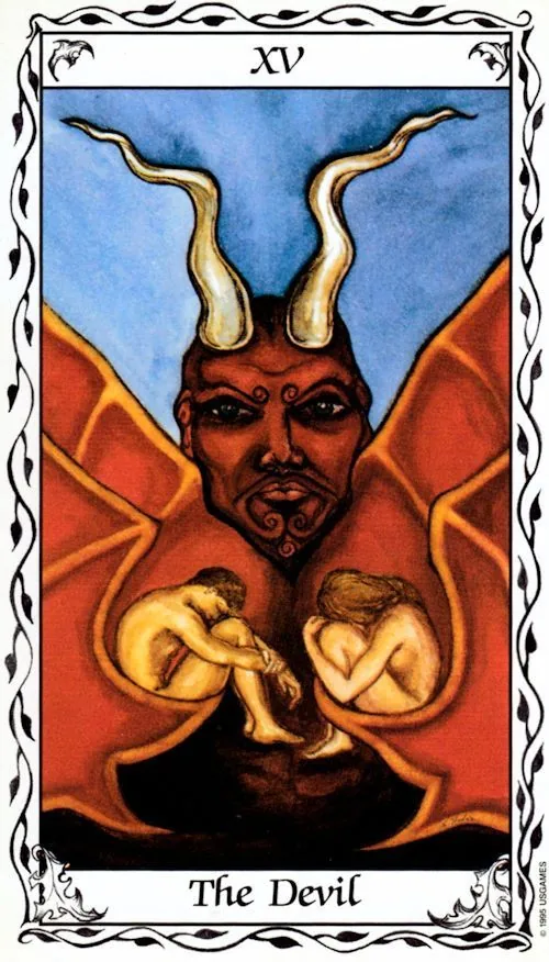The Devil card from the Hudes Tarot deck