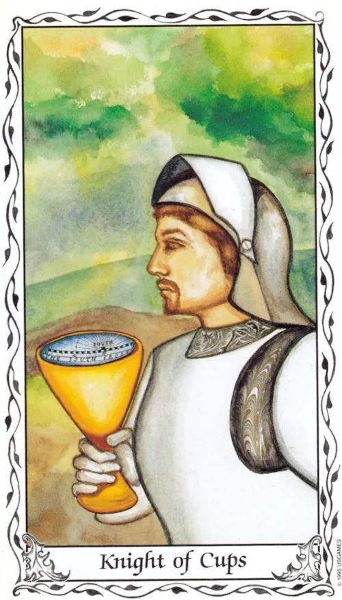 Knight of Cups card from the Hudes Tarot deck
