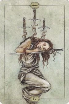 Four of Swords from the Hush Tarot deck