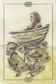 Six of Swords from the Hush Tarot deck