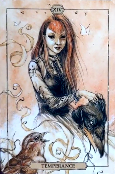 Temperance card from the Hush Tarot deck