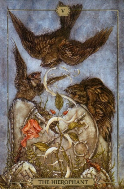 The Hierophant card from the Hush Tarot deck