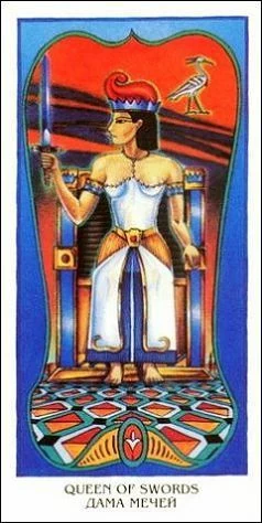 Queen of Swords - Ibis Tarot - Josef Machynka - Tarot Deck Card