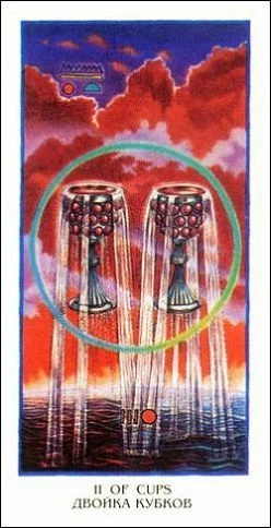 Two of Cups - Ibis Tarot - Josef Machynka - Tarot Deck Card