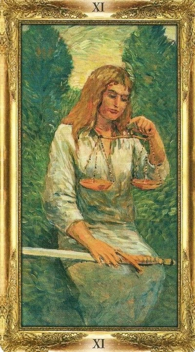 Justice - Impressionist Tarot - Tarot Deck by Corrine Kenner, Artwork by Arturo Picca