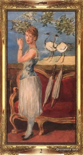 Two of Wands - Impressionist Tarot - Tarot Deck by Corrine Kenner, Artwork by Arturo Picca