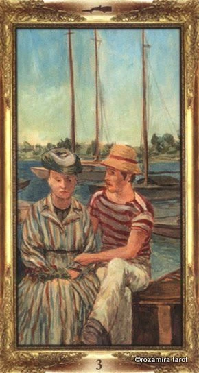 Three of Wands - Impressionist Tarot - Tarot Deck by Corrine Kenner, Artwork by Arturo Picca