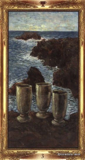 Three of Cups - Impressionist Tarot - Tarot Deck by Corrine Kenner, Artwork by Arturo Picca