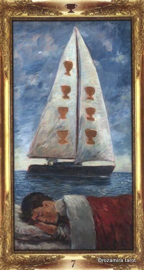 Seven of Cups - Impressionist Tarot - Tarot Deck by Corrine Kenner, Artwork by Arturo Picca