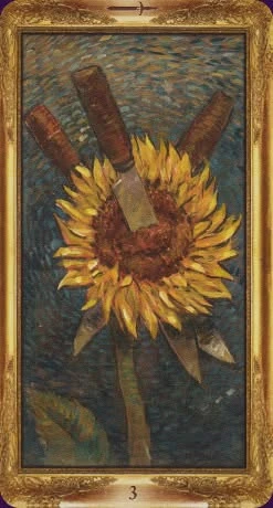 Three of Swords - Impressionist Tarot - Tarot Deck by Corrine Kenner, Artwork by Arturo Picca