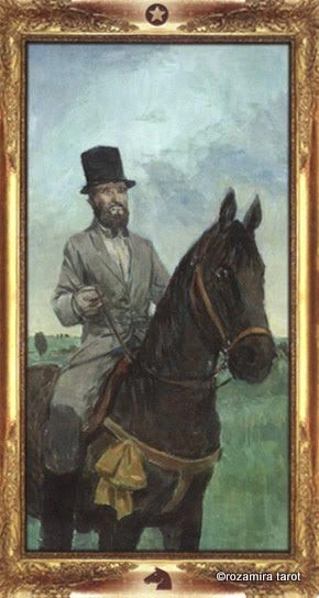 Knight of Pentacles - Impressionist Tarot - Tarot Deck by Corrine Kenner, Artwork by Arturo Picca