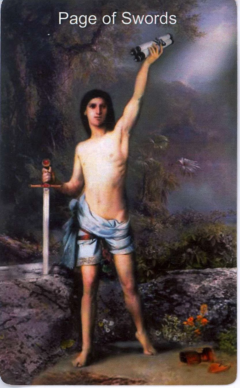Page of Swords card from the Infinite Visions Tarot deck