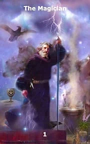 The Magician card from the Infinite Visions Tarot deck