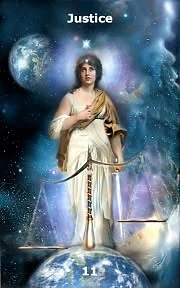 Justice card from the Infinite Visions Tarot deck