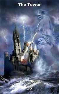 The Tower card from the Infinite Visions Tarot deck