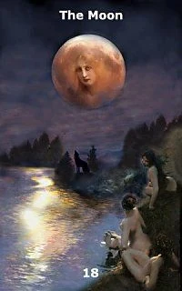 The Moon card from the Infinite Visions Tarot deck