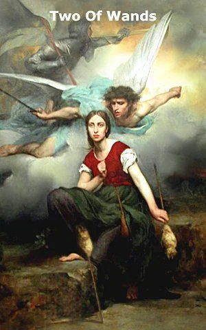 Two of Wands card from the Infinite Visions Tarot deck