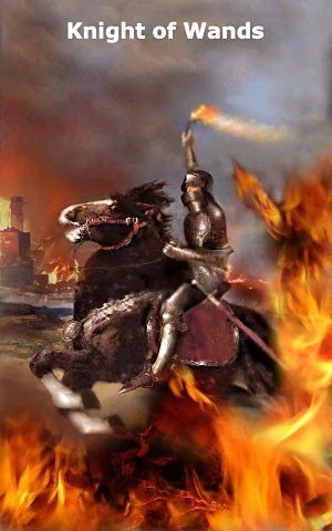 Knight of Wands card from the Infinite Visions Tarot deck