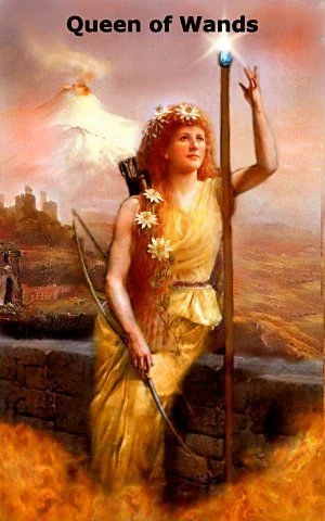 Queen of Wands card from the Infinite Visions Tarot deck