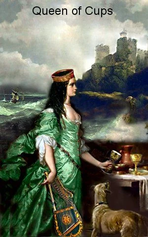 Queen of Cups card from the Infinite Visions Tarot deck