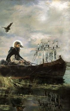 Six of Swords card from the Infinite Visions Tarot deck