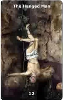 The Hanged Man card from the Infinite Visions Tarot deck