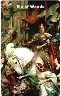 Six of Wands card from the Infinite Visions Tarot deck