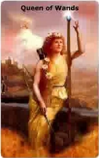 Queen of Wands card from the Infinite Visions Tarot deck