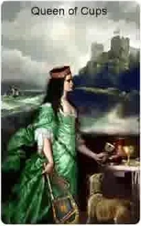 Queen of Cups card from the Infinite Visions Tarot deck