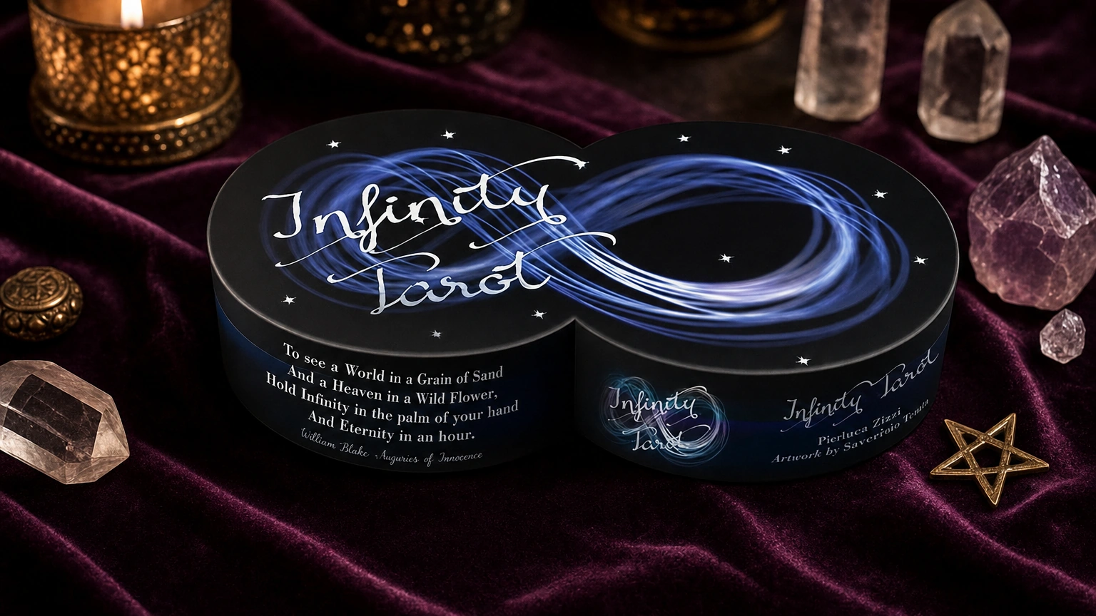Infinity Tarot product box lifestyle image