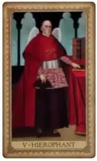 The Hierophant card from the Influence of the Angel Tarot deck