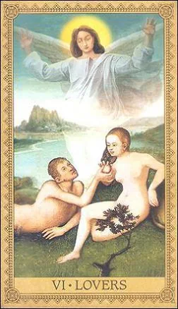 The Lovers card from the Influence of the Angels Tarot deck