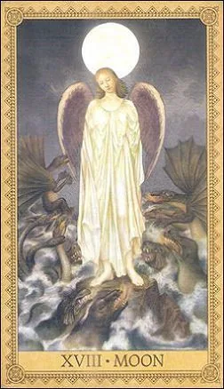 The Moon card from the Influence of the Angels Tarot deck