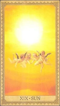 The Sun card from the Influence of the Angels Tarot deck