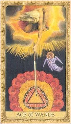 Ace of Wands card from the Influence of the Angels Tarot deck