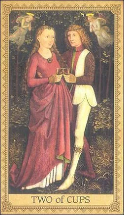 Two of Cups card from the Influence of the Angels Tarot deck