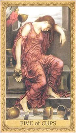 Five of Cups card from the Influence of the Angels Tarot deck